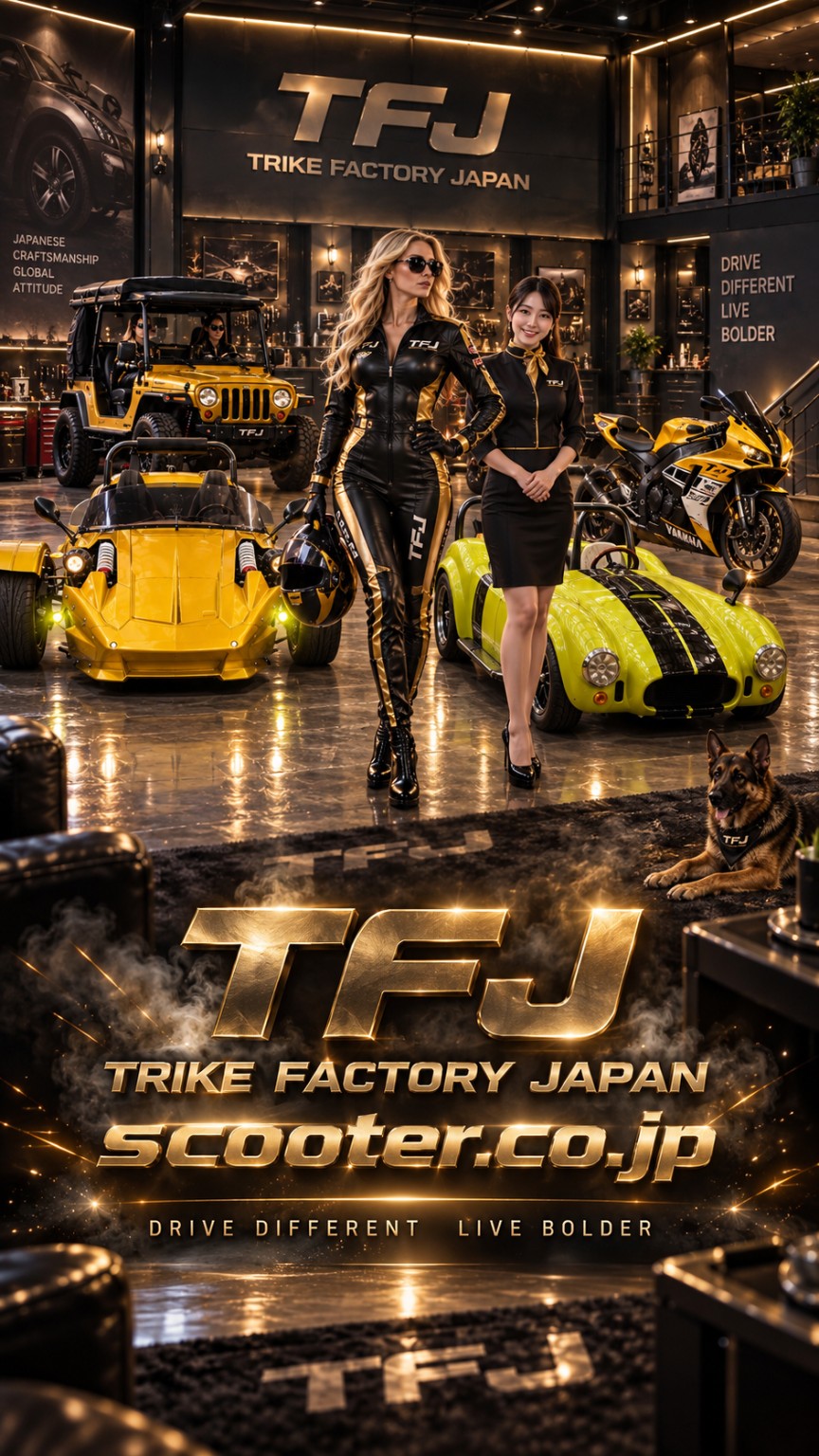 TFJ Trike Factory Japan ウォンイット 1it 黄色 三輪トライク ショールーム