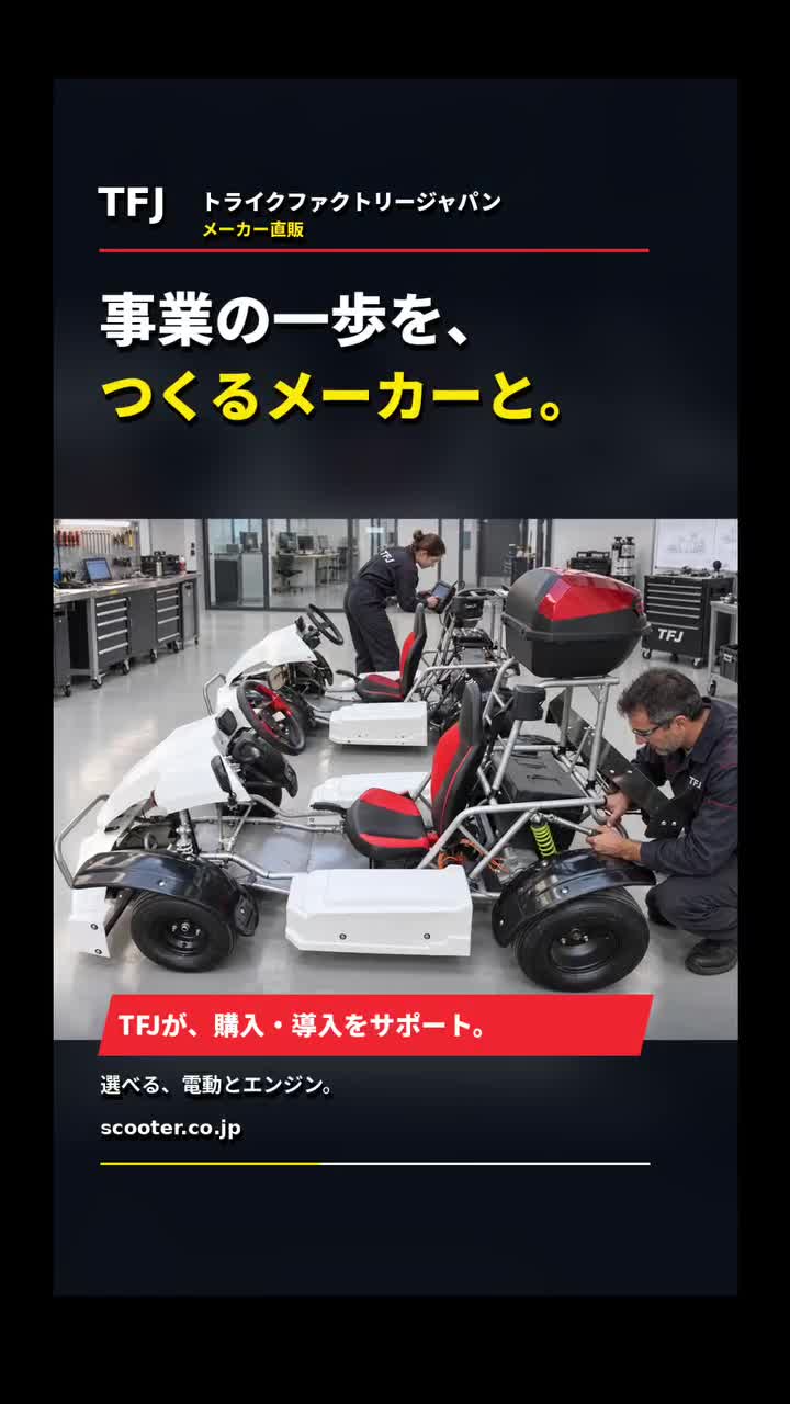 白いストリートカート2台を配置した、TFJの開発・導入イメージ